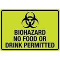 Lyle Sign, Biohazard No Food Or Drink Permitted (W Sym) LCUV-0179ST-RD_10x7